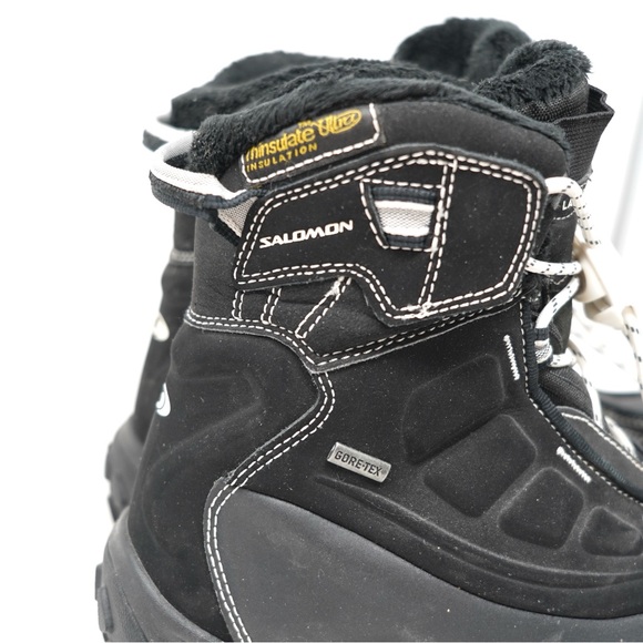 Salomon Womens Sz 6.5 Lace Up Snow Hiking Boots Thinsulate Waterproof Lined Warm - Picture 2 of 10